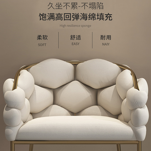 化妆椅子女生卧室轻l奢梳妆台凳子简约现代家用靠背网红ins美甲椅