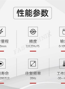 FASTECHNIK 拉线/拉绳位移传感器 编码器 FPS-1000-V1-P-F01M