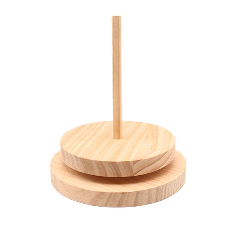 家用绕线毛线轴可转动旋转针织线团手作编织工具实木轴架底座