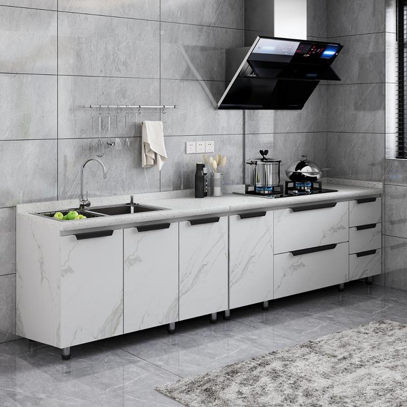 整体橱柜灶台柜一体石英石台面经济型简约现代小户型农村家用组合