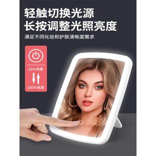10倍放大化妆镜双面放大桌面Led灯填充灯可折叠便携式可折叠携带