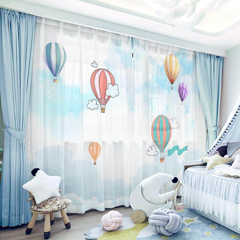 卡通梦幻热气球窗帘2024卧室男孩女孩儿童房纱帘窗纱客厅幼儿园,居家布艺,定制窗帘,淘宝优惠券,粉丝福利购,淘宝优惠卷