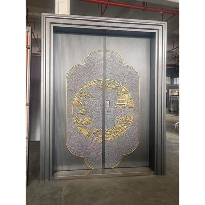 农村别墅大门锌合金大门仿铸铝大门对开门铸铝门仿铜门双开防盗门