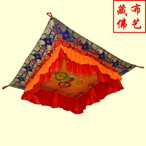 藏式风格居家酒店室内装饰品十字金刚杵宝盖天棚华盖屋顶布艺装饰