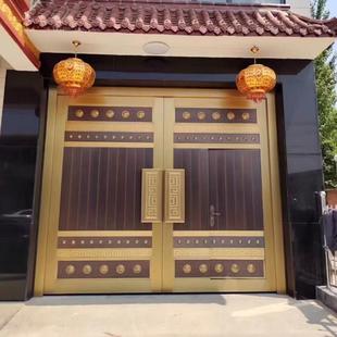 铜门别墅大门双开门农村自建房进户门乡村庭院子新中式纯铜入户门