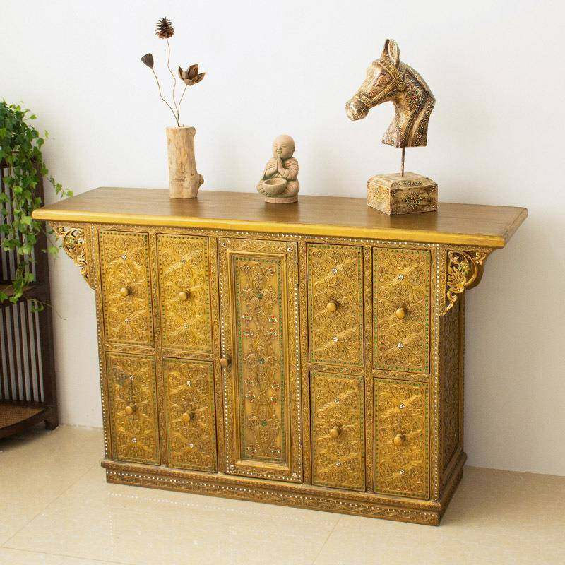 东南亚风格客厅隔断玄关门厅金箔收纳储泰国实木装饰柜玄关柜,畜牧/养殖物资,畜牧/养殖器械,淘宝优惠券,粉丝福利购,淘宝优惠卷
