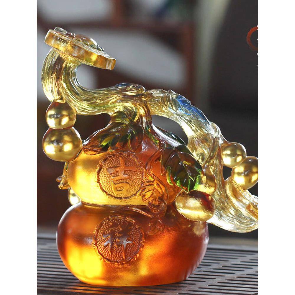 琉璃葫芦如意吉祥风水摆件居家玄关办公摆放乔迁搬家祝寿送礼福禄