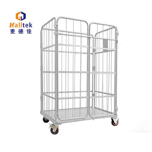 MT-LRC02供应仓库理货周转物流台车喷塑周转车金属笼车喷塑物流车