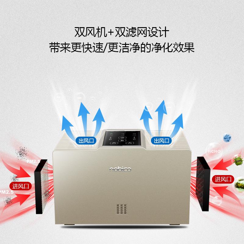 诺比克双核PM2.5空气净化器家用桌面负离子除异味粉尘净化机