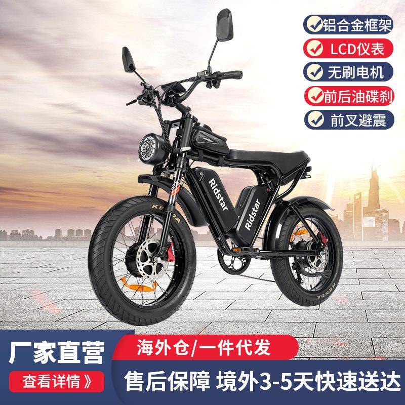 海外20寸双电机双电池电动自行车彩色LCD显示屏天使眼大灯