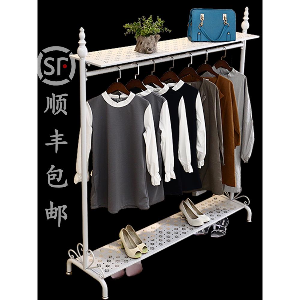 cs晾衣架落地晒衣架卧室单杆式简易欧式置物架移动挂衣服挂衣架