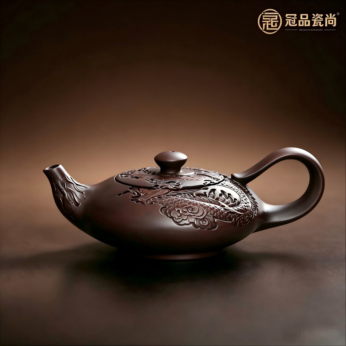紫陶石瓢壶浮雕凤鸣壶家用茶具