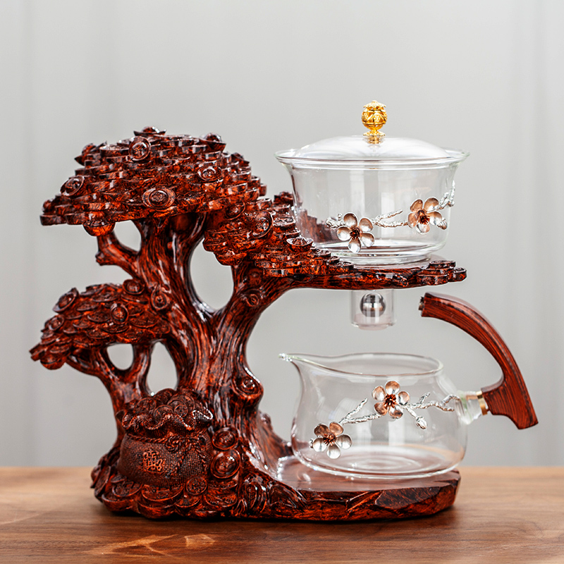 2024高档懒人玻璃磁吸自动泡茶器功夫简约全自动茶具家用泡茶神器