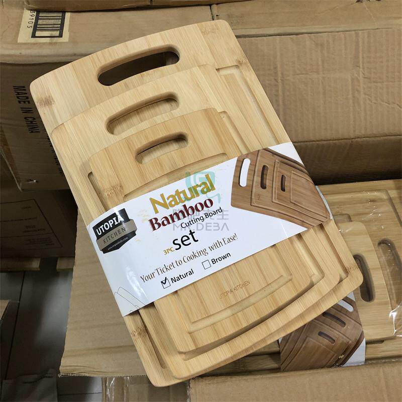 出口单 三件套竹制菜板加厚砧板家用切菜水果烘焙副食品板