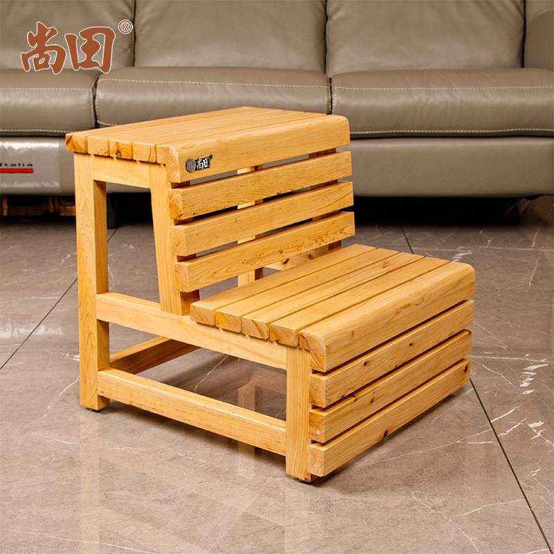 尚田实木楼梯凳子儿童浴室刷牙阶梯浴缸凳木制踏板脚踏阳台爬梯凳