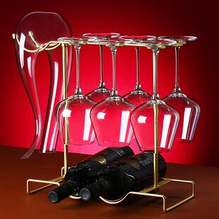 红酒杯套装家用水晶玻璃高脚杯轻奢高档葡萄红酒杯架子醒酒器酒具