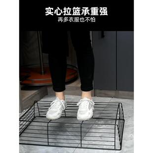 衣柜拉出篮抽屉式拉出篮伸缩裤架家用衣帽间拉出篮内置储物铁线莲