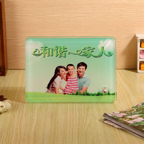 热转印空白耗材水晶玻璃摆台个性定制水晶相框照片厂家直销