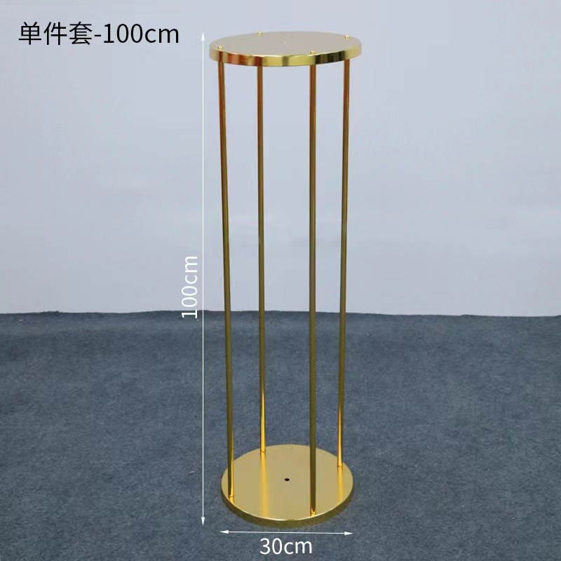 金色电镀方框铁艺架子长方体花架几何路引新品婚庆婚礼道具