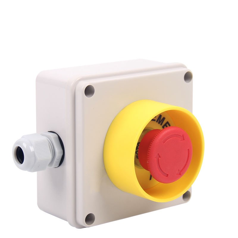 一位紧急停止按钮盒机旁按钮盒 急停控制盒成套接线盒100*100*50
