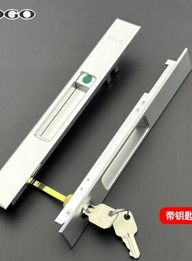 BOGO宝高推拉门门锁移门锁双面MA锁香槟黑色银色铝合金拨叉一字锁