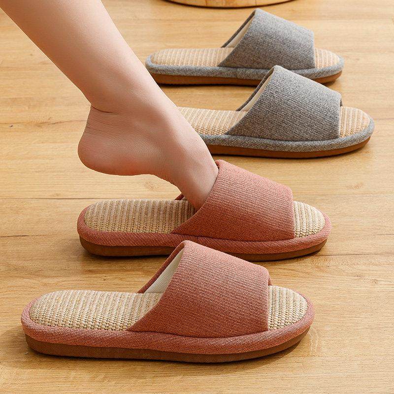 日式吸汗防臭亚麻拖鞋女夏季情侣家居室内木地板防滑静音男不臭脚,居家布艺,居家亚麻拖鞋,淘宝优惠券,粉丝福利购,淘宝优惠卷
