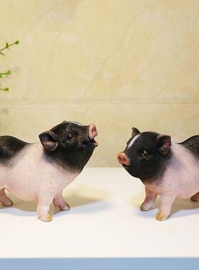 树脂仿真小猪摆件可爱呆萌香猪庭院花园造景玄关柜台桌面动物装饰