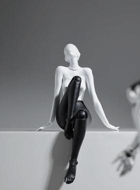 现代简约创意艺术雕塑人物摆件样板房间客厅玄关电视柜装饰品摆设