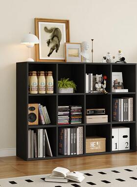 简约格子柜黑色中岛柜儿童组合书柜客厅置物架书架收纳摆件落地柜