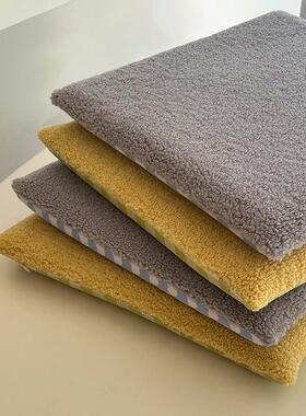 SRKLstudio羊羔绒方形坐垫餐桌椅垫记忆棉乳胶慢回弹飘窗榻榻米垫