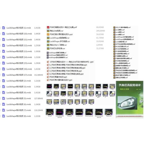 Lucidshape光学设计 汽车灯标准 视频学习教程资料 新增广州培训