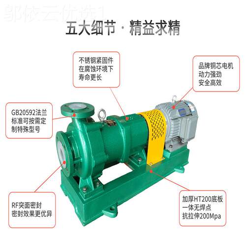 江南CMB00-65-2AMJ50L氟塑料泵耐腐蚀 1磁力传动滤泵 超设备冲洗