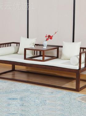 中式沙发禅现代新中式办公沙发意茶室实木沙发白TTP蜡家木具接待