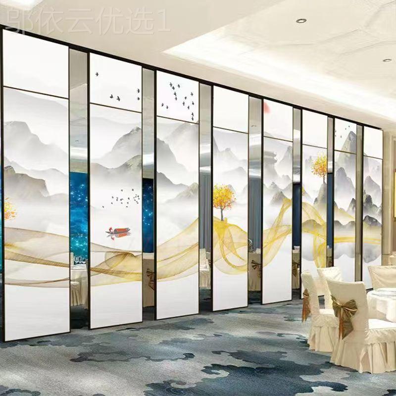 活动隔断吊办公店室会议室隔音屏风折叠移动推拉门酒墙包厢轨WOV