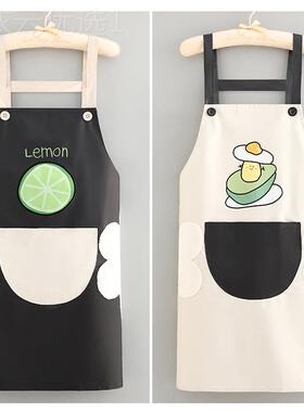 围裙新款女夏可时尚家用厨房防防油做饭围腰ILL爱日系韩版工作服