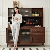 酒柜靠墙黑柜胡桃柜木家AKY用洞洞板置物物储物柜柜子实餐边现代