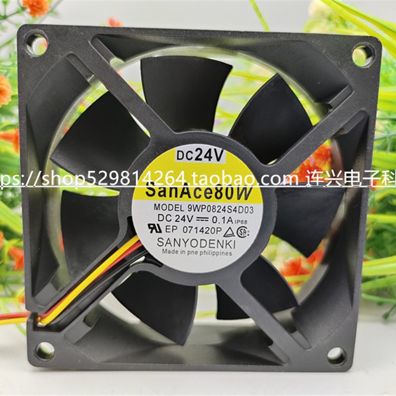 全新San Ace 80W 9WP0824S4D03 24V 0.1A 8CM 8025变频器散热风扇