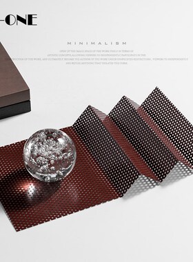 Rzone 创意金属镂空折页柜子内装饰品焦糖铁锈色样板房间软装摆件