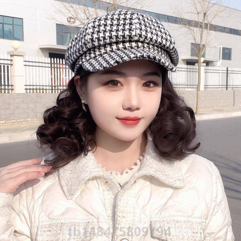 帽子假发女款2025新款冬新款女加绒固定个性优雅防风妈妈卷发防滑