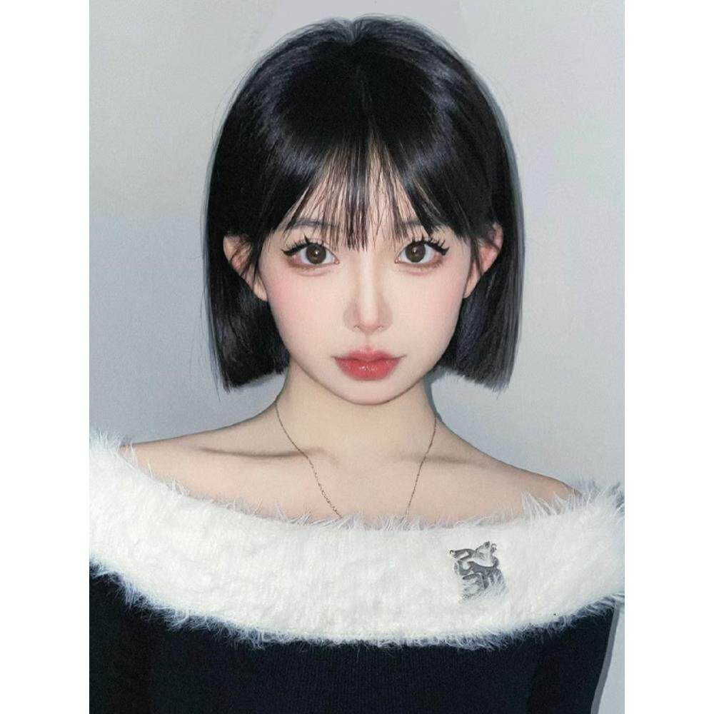假发女短发夏季一刀切自然彷全真人发丝减龄波波头光头隐形全头套