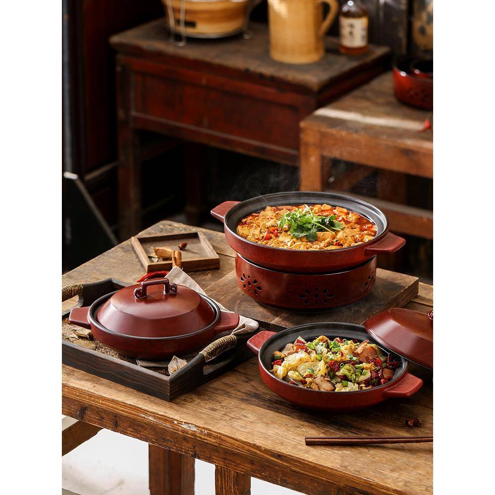 家用炖锅焖煮锅不粘锅高端酒店餐厅商用干烧砂煲燃气灶明火炉汤锅