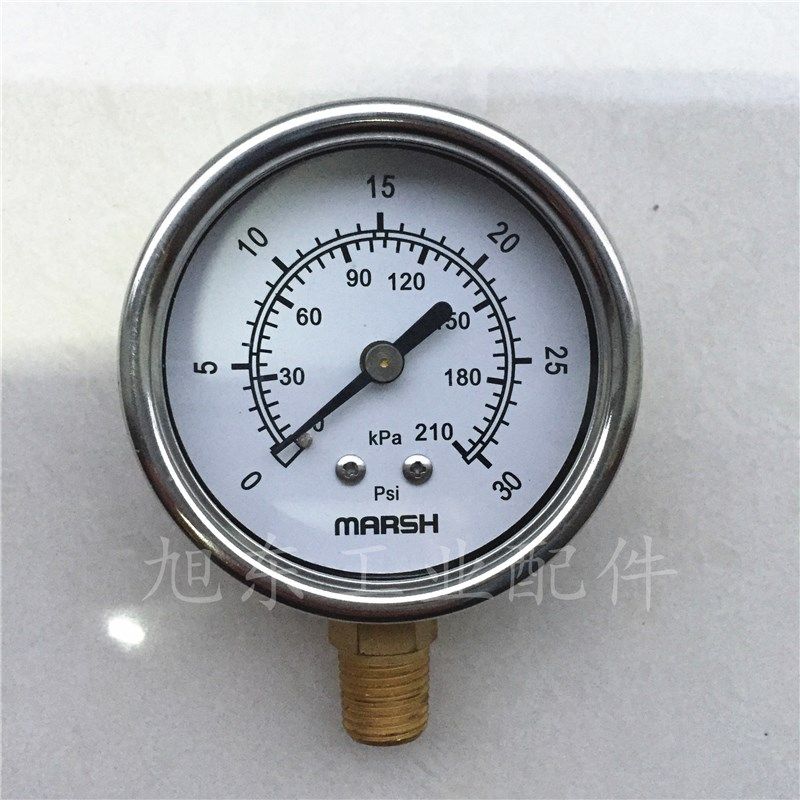 进口马士MARSH马绍恩25寸不锈钢压力表015/30/60/100/160psi