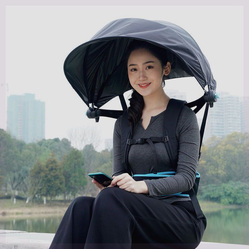 久农王背包遮阳伞便携远足采茶户外劳作骑行钓鱼折叠双肩晴雨伞