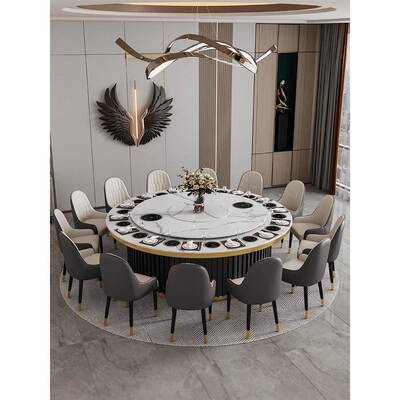 LPCA1动0桌岩L酒店电餐桌大圆桌 20人 饭店大餐桌板火锅餐桌宴会