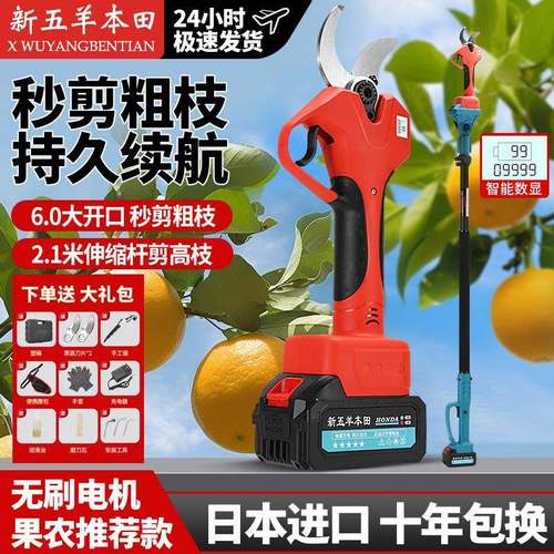上海树日剪本进口动修枝剪果园修枝剪强DYD力电电剪刀枝剪子无线