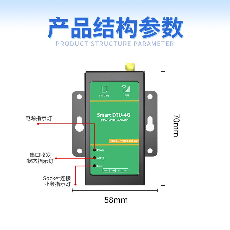 4g模块dtu无线通信物联网透传485通讯gprs设备远程控制监控plc