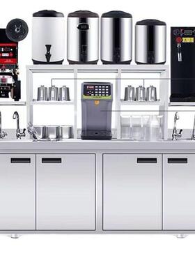 奶茶设备全套冷藏工作台冰饮品店柜81952店作台水吧台商用带水池