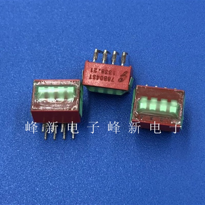 78804ST美国侧拨弯脚直插4位P 拨码开关拨动编码开关2.54