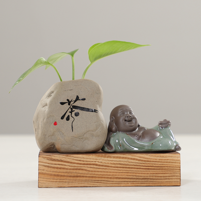 创意小和尚陶瓷水培植物花瓶个性小花器摆件绿萝客厅桌面柜子饰品