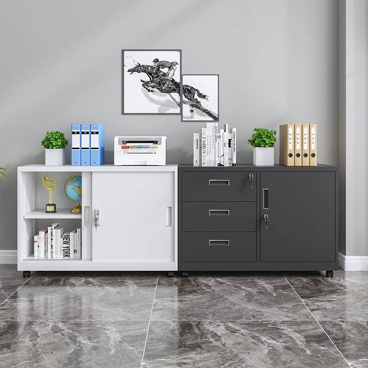 桌下资料UHZ印柜打机抽屉带储锁活物柜小工具动柜办公矮柜铁皮文